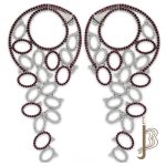 گوشواره جواهر اسپرت قرمز کد 7020